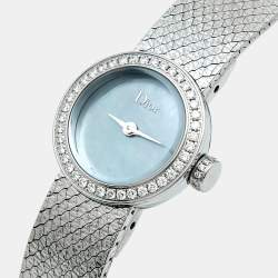 مملوكة مسبقًا ساعة يد نسائية ديور  لا ميني دي ديور ساتين CD040110M002 ألماس ستانلس ستيل صدف  19 مم