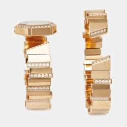 مملوكة مسبقًا Dior Gem Dior CD18117X1001 White Mother Of Pearl Dial 18k Rose Gold Diamond Women's Wristwatch 24.50 mm With Bracelet