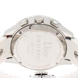 Dior White Stainless Steel Christal CD114311 Women's Wristwatch 38 mm