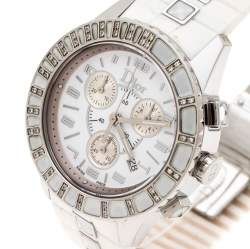 Dior White Stainless Steel Christal CD114311 Women's Wristwatch 38 mm