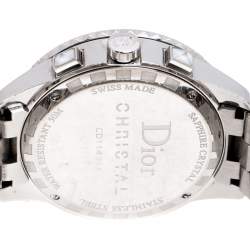 Dior White Stainless Steel Diamonds Christal CD114311 Women's Wristwatch 38 mm