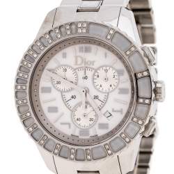 Dior White Stainless Steel Diamonds Christal CD114311 Women's Wristwatch 38 mm