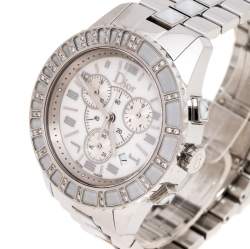 Dior White Stainless Steel Diamonds Christal CD114311 Women's Wristwatch 38 mm