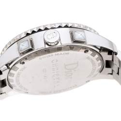 Dior White Stainless Steel Diamonds Christal CD114311 Women's Wristwatch 38 mm