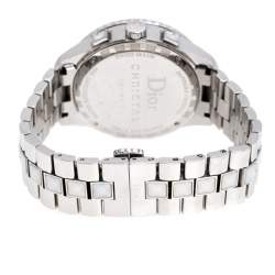 Dior White Stainless Steel Diamonds Christal CD114311 Women's Wristwatch 38 mm