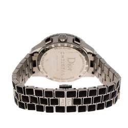 Pre Owned Dior Black Stainless Steel Diamonds Christal CD11431C-V Women's Wristwatch 38 mm