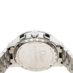 Pre Owned Dior Black Stainless Steel Diamonds Christal CD11431C-V Women's Wristwatch 38 mm