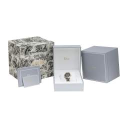 Pre Owned Dior Green 18K Rose Gold Stainless Steel Diamond VIII Place Vendome CD152511 Women's Wristwatch 32 mm