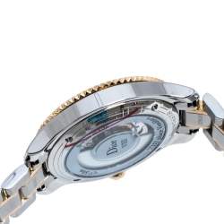 Pre Owned Dior Green 18K Rose Gold Stainless Steel Diamond VIII Place Vendome CD152511 Women's Wristwatch 32 mm
