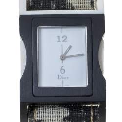 مملوكة مسبقًا ساعة يد نسائية ديور D100-321  ألومنيوم وكانفاس بيضاء 30 مم