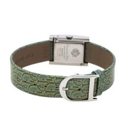 Pre Owned Christian Dior Silver Stainless Steel Leather Malice D79-109 Women's Wristwatch 19 mm