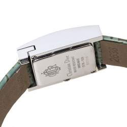 Pre Owned Christian Dior Silver Stainless Steel Leather Malice D79-109 Women's Wristwatch 19 mm
