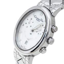 مملوكة مسبقًا Christian Dior Mother Of Pearl Stainless Steel Chronograph D88-100 Women's Wristwatch 29 mm