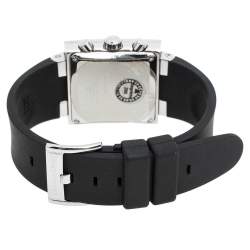 Pre Owned Dior Black Stainless Steel Rubber Riva D81-100 Women's Wristwatch 31 mm