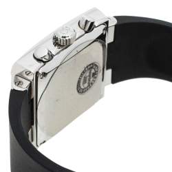 Pre Owned Dior Black Stainless Steel Rubber Riva D81-100 Women's Wristwatch 31 mm