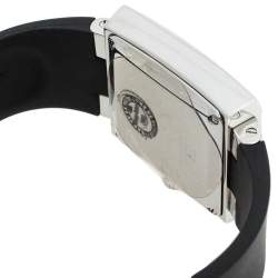 Pre Owned Dior Black Stainless Steel Rubber Riva D81-100 Women's Wristwatch 31 mm