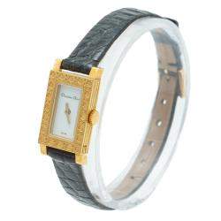 Dior White Dial 18k Yellow Gold Rectangular Multi-Strap Women's Watch 19MM