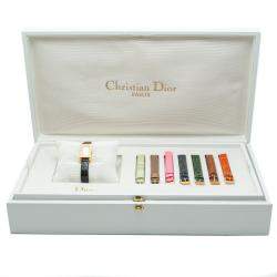 Dior White Dial 18k Yellow Gold Rectangular Multi-Strap Women's Watch 19MM