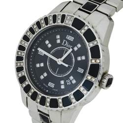 Dior Black Diamonds Stainless Steel Christal CD113115M001 Quartz Women's Wristwatch 34 MM