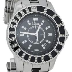 Dior Black Diamonds Stainless Steel Christal CD113115M001 Quartz Women's Wristwatch 34 MM