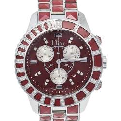 Dior Red Crystals & Stainless Steel Diamond Christal CD11431G-V Women's Wristwatch 38 mm