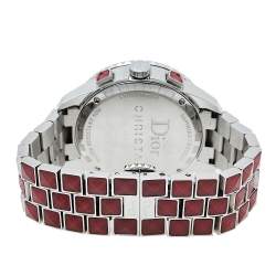 Dior Red Crystals & Stainless Steel Diamond Christal CD11431G-V Women's Wristwatch 38 mm