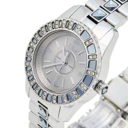 Dior Grey Stainless Steel Diamonds Christal CD112115M001 Women's Wristwatch 29 mm