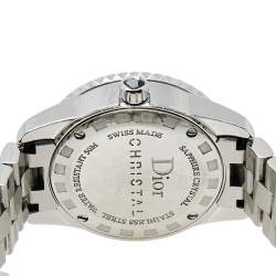 Dior Grey Stainless Steel Diamonds Christal CD112115M001 Women's Wristwatch 29 mm