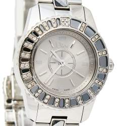 Dior Grey Stainless Steel Diamonds Christal CD112115M001 Women's Wristwatch 29 mm
