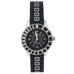 Dior Black Stainless Steel & Rubber Diamonds Christal CD113115R001 Women's Wristwatch 33 mm