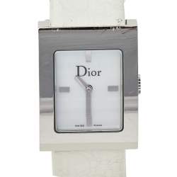 Dior Mother Of Pearl Stainless Steel Leather Malice D78-109 Women's Wristwatch 19 mm