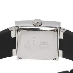 Pre Owned Christian Dior Black Stainless Steel Rubber Riva D101-100 Women's Wristwatch 31 mm