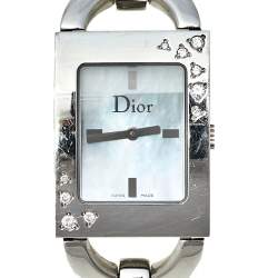 Dior Mother Of Pearl Stainless Steel Diamond Malice D78-1091 Women's Wristwatch 19 mm