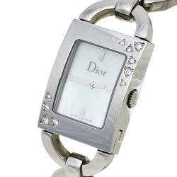 Dior Mother Of Pearl Stainless Steel Diamond Malice D78-1091 Women's Wristwatch 19 mm