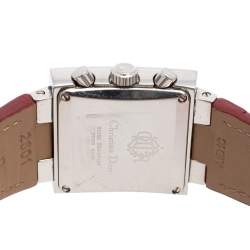 Dior Silver Diamonds Stainless Steel Riva Quartz Women's Wristwatch 