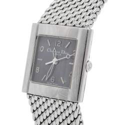 Dior Grey Stainless Steel Riva D80100 Women's Wristwatch 23 mm 