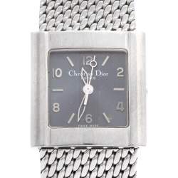 Dior Grey Stainless Steel Riva D80100 Women's Wristwatch 23 mm 