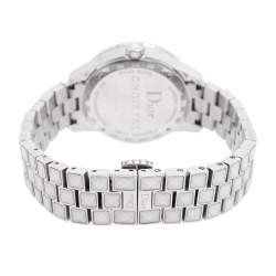 Dior White Stainless Steel Diamonds Christal CD113118M001 Women's Wristwatch 33 mm