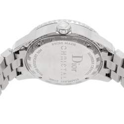 Dior White Stainless Steel Diamonds Christal CD113118M001 Women's Wristwatch 33 mm