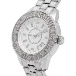 Dior White Stainless Steel Diamonds Christal CD113118M001 Women's Wristwatch 33 mm