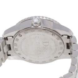 Pre Owned Dior White Stainless Steel Christal CD112112 Women's Wristwatch 28.5 mm