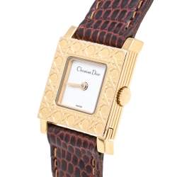 Christian Dior White Gold Plated Stainless Steel La Parisienne D60159 Women's Wristwatch 19 mm