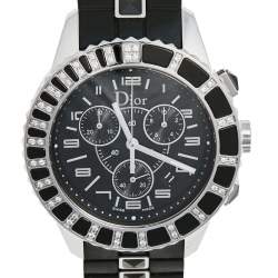 Dior Black Stainless Steel Rubber Christal CD11431ER001 Men's Wristwatch 38 mm