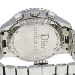 Dior White Stainless Steel Christal CD114311 Women's Wristwatch 38 mm 