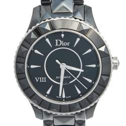 Pre Owned Dior Black Ceramic Stainless Steel VIII Place Vendome CD1245E0C001 Women's Wristwatch 38 mm