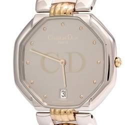 Christian Dior Grey Two Tone Stainless Steel  Octagon 45.204 Women's Wristwatch 32 mm