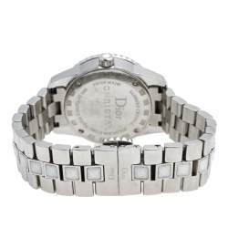 Dior White Stainless Steel Diamond Christal CD112113 Women's Wristwatch 28 mm
