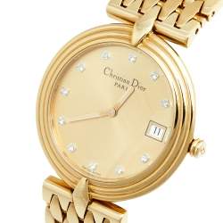 Christian Dior Champagne Gold Plated Stainless Steel D69-150 Women's Wristwatch 32 mm