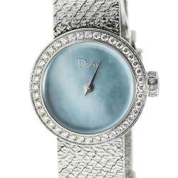 Dior Mother of Pearl Stainless Steel Diamond La Mini D de Dior Satine CD040110M002 Women's Wristwatch 19 mm