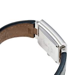 Christian Dior Black Stainless Steel Leather Diamond Riva D81-101 Women's Wristwatch 31mm